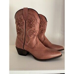 Leather Cowboy Women’s Boots Santa Fe Co 8.0 M SFW3009 Rhinestone